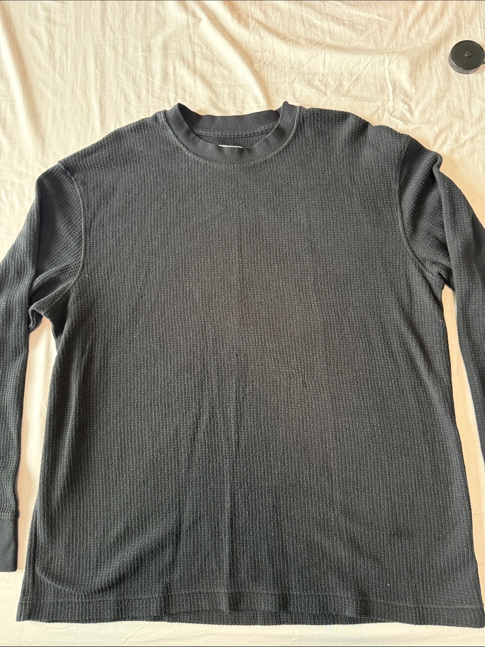 Goodfellow & Co Black Waffle Thermal Long Sleeve Top